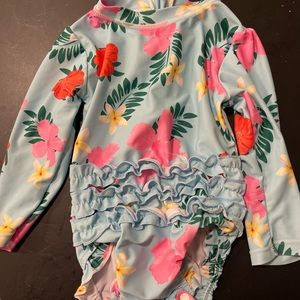 Hawaiian Flower baby girl swim suit